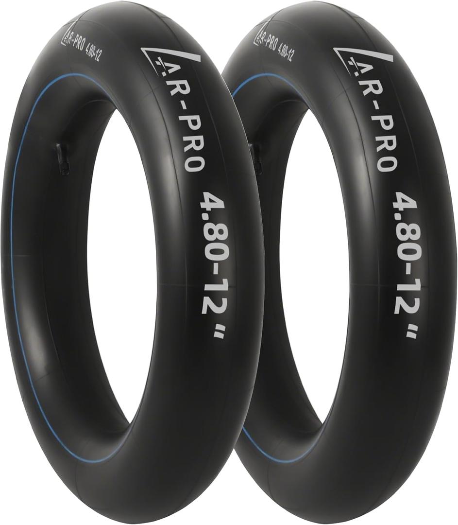 AR-PRO Replacement 4.80-12" Heavy-Duty Inner Tubes for ATVs, Lawn and Garden Trailer, Mower, Tractor, Truck and More R12" Tires - with TR13 Valve Stems - Made from Durable Butyl Rubber (2-Pack)