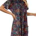 KISSMODA 2026 Tunic Dress Short Sleeve Summer Hoodies for Women Casual Long Tunics with Pockets for Leggings Thin Sweatshirt Dress XL (XL)