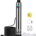 LEO 1.5HP Shallow Deep Well Pump 170FT Head Deep Well Submersible Pump | 1902GPH Submersible Well Pump with 72.2ft Power Cord 115V, Stainless Steel, Shallow Well Pump for Home, Irrigation Low Noise