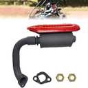 QYMOTO KT196 Go Kart Exhaust Pipe with Muffler Kit Performance Exhaust Silencer System with Heat Shield Protection For Coleman 196cc 6.5HP Predator 212cc 224cc GX160 GX200 Engine