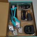 Cordless Electric Scissors for Cutting Fabric, Cardboard, Box Cutter, Carpet. Power Shears for Sewing, Scrapbooking, Crafting (2pc Battery, 2pc Blade - Lower Noise)
