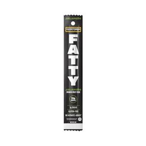 FATTY Meat Sticks, Made with Grass Fed Beef, Pork Raised Without Antibiotics, 13g Protein Per Stick, Jalapeno, 2 oz.