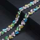 3 Yards Rhinestone Trim Chain Light Color String Strips Crystal Applique Fringe Ribbon Beads Sewing for Dress DIY Party Wedding Bouquet Decoration Bridal Costume Embellishment