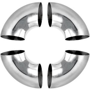 4PCS 304 Stainless Steel 3 Inches Mandrel Bend Elbow, 90 Degree Thickness 0.08 Inch/2mm Exhaust Elbow Pipe for Car Modified Exhaust, Exhaust System