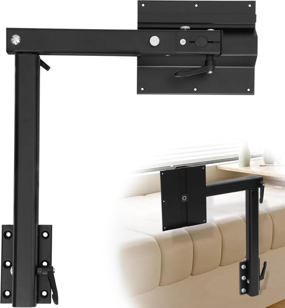 Upgrade Removable RV Table Leg Accessories, 360 Degree Aluminum Alloy RV Adjustable Table Leg, Table Top Adjustable Detachable Table Leg Bracket for RV Caravan Yachts, 100IBS , Upgrade Black 