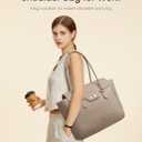 LOVEVOOK Laptop Bag for Women Soft Leather Work Bag, Office Shoulder Tote Purse Professional Briefcase with Flap Design