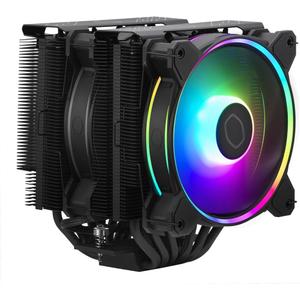 Cooler Master Hyper 622 Halo Black Dual Tower CPU Air Cooler, 120 Halo PWM Fan, Dual Loop ARGB, 6 Copper Heat Pipes, Nickel-Plated, 154mm Tall, AMD Ryzen AM5|AM4, Intel LGA 1851|1700|1200 Brackets