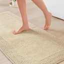 Madison Park Splendor Reversible 100% Cotton Tufted Bathroom Rug-3000 GSM Hotel Quality Luxurious Plush Medium Pile Bath Mat Absorbent, Quick Dry, Shower Room Decor, 24x60 Natural