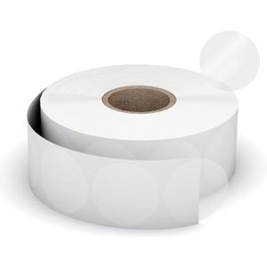 Misofuki 1" Clear Circle Stickers (1000 Pcs), Transparent Self-Adhesive Seals for Envelope, Cosmetic Box, Gift Bag, Mail, PVC Material, Round Wafer Package Seals