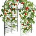 Metal Garden Arch Trellis, 7.3Ft Black for Raised Beds, Plant Support for Cucumbers & Climbing Vegetables