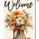 AVOIN colorlife Welcome Mason Jar Fall Floral Garden Flag 12x18 Inch