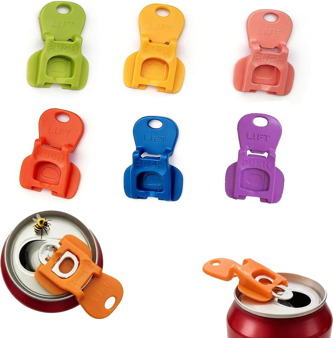 6PCS Colorful Can Tab Openers & Leak-Proof Drink Covers(6 PCS), one size
