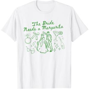 The Bride Needs a Margarita Cute Cocktail Bachelorette Party T-Shirt, Small