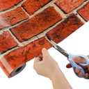 Tenceur Wrapping Paper Roll Bulletin Board Borders Paper Fade Resistant Decorative(24 Inch X 100ft,Vintage Red Brick Style)