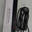 HHSOET Metal 8 Outlet Mountable Power Strip, Wall Mount Outlet Heavy Duty, Wide Spaced Commercial Shop Power Strip with Switch, 15A 125V 1875W, 6 FT SJT 14AWG Power Cord.(Black)