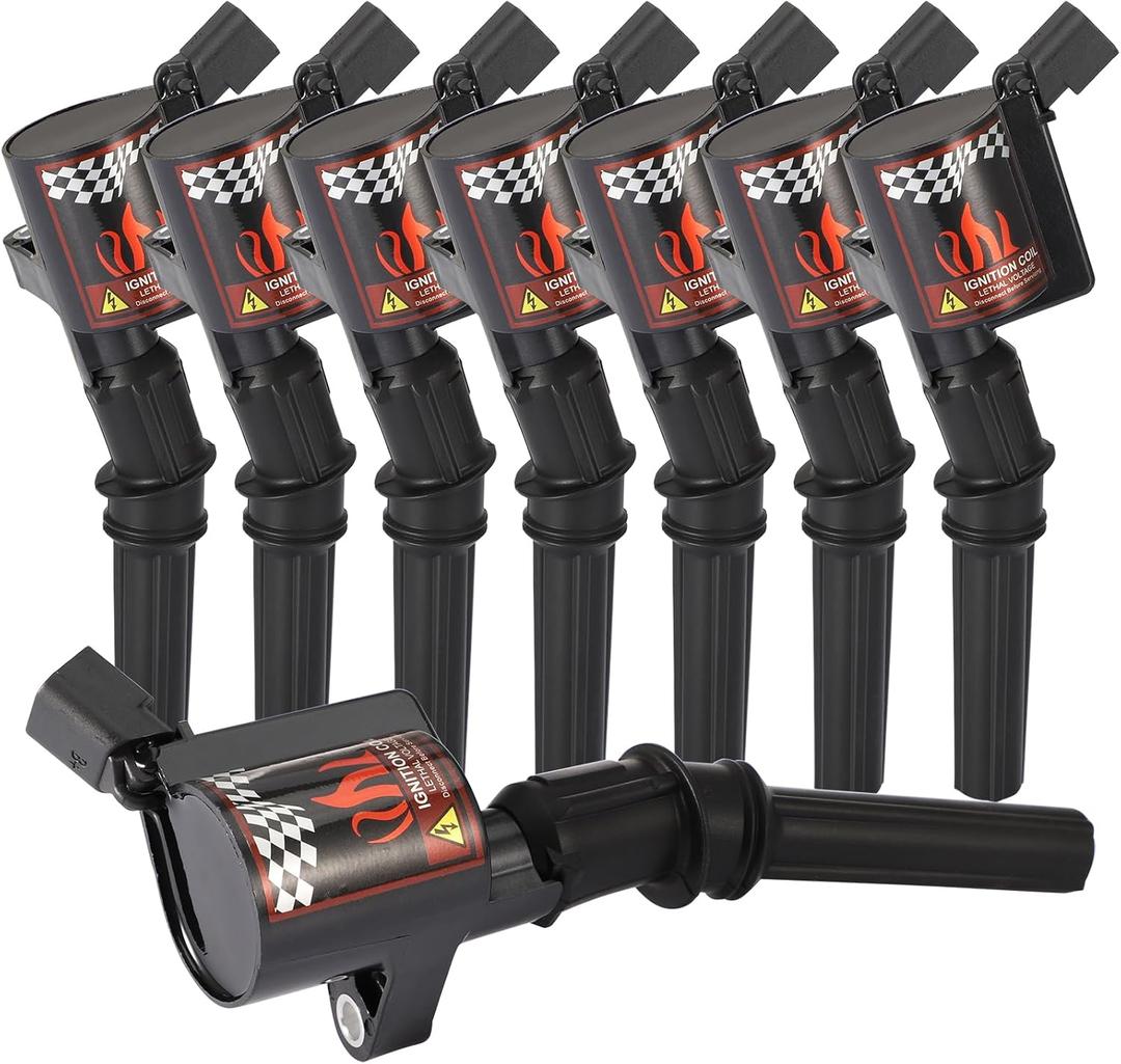 Ignition Coil Pack, Set of 8 Coils DG508 Compatible with Ford 04-08 F-150 Expedition V8 4.6 5.4L C1454 C1417 FD503, Black- 15% More Energy