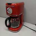 Nostalgia Classic Retro 10 Cup Coffee Maker - One-Touch Drip Brew, Reusable Filter - Anti-Drip, Auto Shutoff, & Time Display - Dishwasher Safe 50 oz Carafe - Red