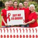 Red Ribbon Week Supplies Bulk Drug Free Keychains Red Ribbon Week Gift Keychains for Anti-drugs Campaigns