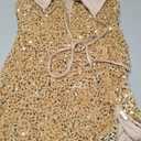 ShawGobow Sexy Sequin Dress for Women,Sparkly Glitter Velvet Mini Prom Dresses,Plunge Backless Club Outfit Cocktail Party, L