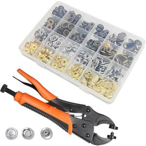 NAVASURE Snap Button Kit - 100 Sets Heavy Duty Metal Snaps for Fabric, Canvas, Leather | 15mm Press Studs for Clothing, Boat Covers (Snaps for Fabric, Snap Fasteners)