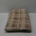 Brookstone Heated Throw Blanket - Heat Blankets Electric - Faux Fur Heated Throw Blanket- 4 Heat Settings, 4-Hour Auto Shut Off, 100% Polyester, 50"x60" - Oatmeal Plaid