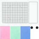 Glass Craft Mat for Crafting Measuring Painting Work Magnetic Cutting Media Mat for Crafts Tempered Glass Crafting Surface for Cutting Stamping Mixed Media Heat Embossing and Hot Glue Projects, White