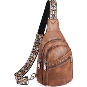 Telena Sling Bag for Women Crossbody Bags Purse for Women Vegan Leather Fanny Pack with Adjustable Strap (0-brown)