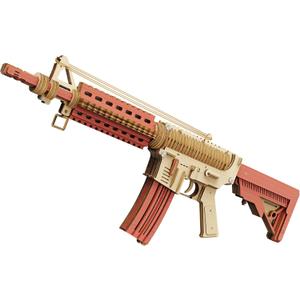 3D Wooden Puzzles for Adults, Wooden Rubber Band Gun, 3D Wooden Puzzle Gun DIY Model Building Kits for Adults, Assembly Time 6H, Creative for Adults and Teens (Rifle)