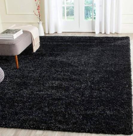 Carpet Size-10' x 23 ft Black Soft Fluffy Shag Handcrafted Anti-Skid | Shaggy Floor Carpet Fur Rugs for Bedroom Living Room Microfiber