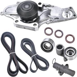 Timing Belt Kit with Water Pump Compatible with 2003-2018 Honda Accord Crosstour Odyssey Pilot Ridgeline MDX RDX RL TL TSX ZDX Saturn Vue 3.0L 3.5L 3.7L Replaces TKH002 TCKWP329 19200-RDV-J01