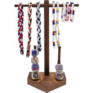 Wooden Baseball or Softball Drip Necklace Organizer Holder, Championship Ring Display Holder, Softball Ring Holder, Sports Ring Holder, Drip Necklace Championship Ring Holder Baseball Display Gift
