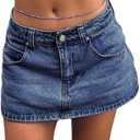 EMMIOL Skirts for Women Mid/Low Rised Sexy Mini Dress 2026 Trendy Summer Y2k Clothes Denim Skirt, Size XS