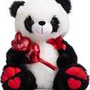 HollyHOME I Love You Panda Stuffed Animal Plush Panda with Red Hearts and Bow Sweet Plush Toy Gift 20 inches