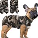 SAWMONG Recovery Suit for Dogs Female Male, Breathable Dog Onesie After Surgery Spay Neuter, Professional Dog Surgical Suit, Substitute Pet E-Collar Cone, Camouflage, Large