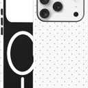 Jusy Compatible with MagSafe Polka Dot Case for iPhone 17 Pro Max, Cute Aesthetic Polka Dots Magnetic Phone Case, Soft TPU and Hard PC Protective Phone Cover for Women Girls (Matte) - White