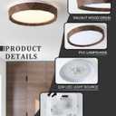 ANYLOVE 15 inch LED Flush Mount Ceiling Light Fixture,3000K 4000K 5000K Adjustable Ceiling Lights, Farmhouse Oak Wood Grain Ceiling Light for Bedroom Hallway Bathroom Kitchen