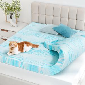 NEWBULIG Mattress Toppers Memory Foam Twin, 3 Inch Thick Bed Topper Pad Cooling Gel Infused Soft Comfy Padding Breathable for Sleeper Sofa Couch RV Camper, CertiPUR-US Certified (Blue)