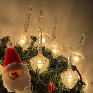 Christmas Bubble Lights Set, 11Ft Vintage Bubble Light String with 8 Clear Bubble Fluids with Silver Glitter Bulbs(1 Spare), UL Listed for Holiday Party House Christmas Celebrations Decor, Green Wire