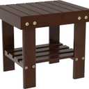 Wooden Step Stool for Kids Adults Small Wood Shower Foot Rest Stool Shaving Legs Potty Stool for Bathroom Sink Bed Kitchen Walnut