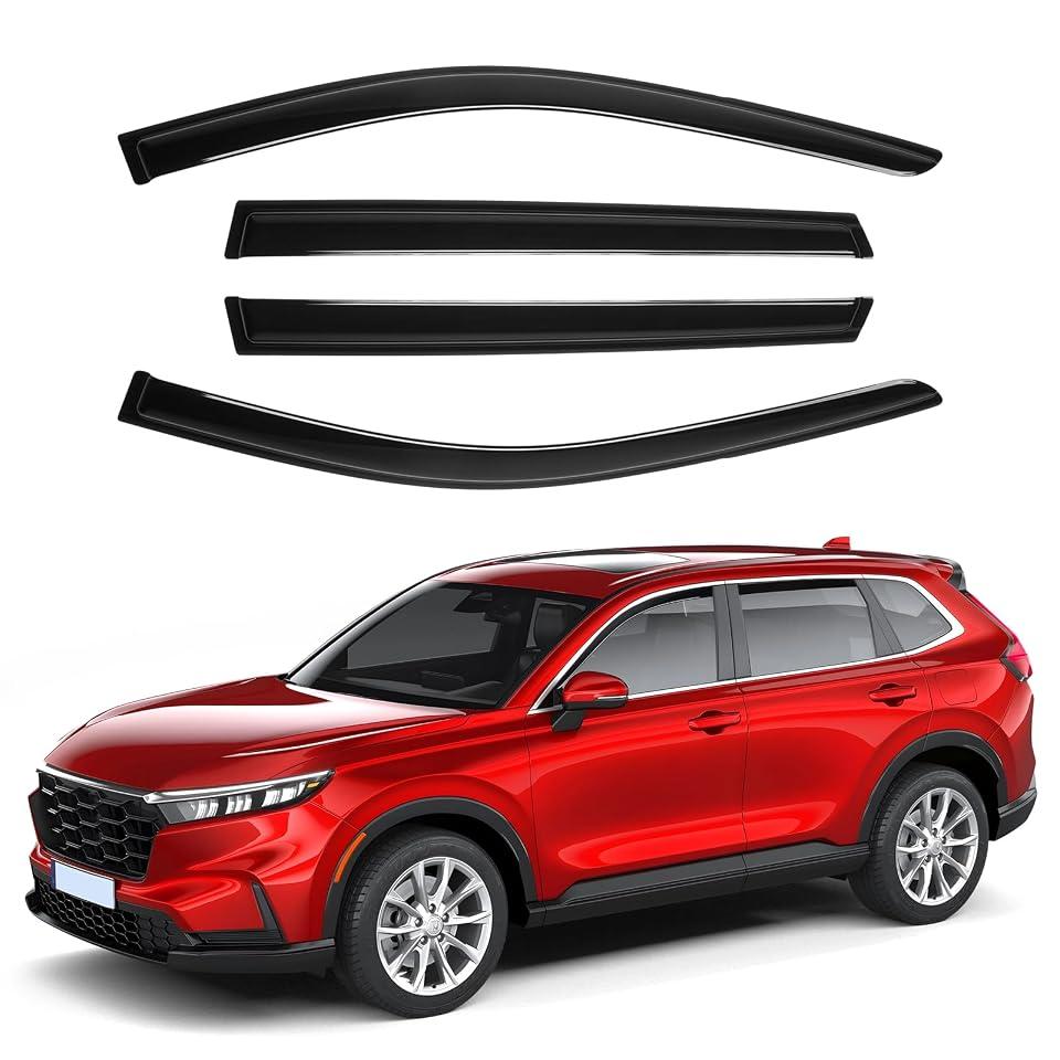 Canvcle Window Visors Rain Guards for Honda CR-V 2023-2025 2026 CRV Accessories, Outside-Mount Tape-On Side Window Wind Deflectors Vent Visors Shades Rainproof Black 4PCS