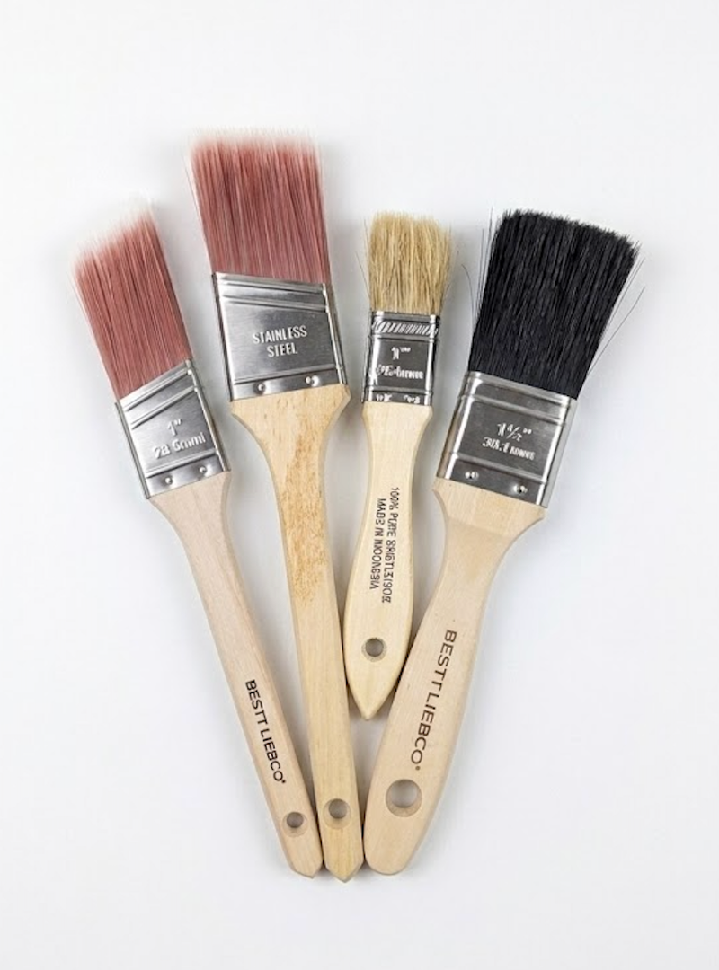 Allgala Paint Brushes 4-PK 1"+1.5"+2 Set for All Surface with Premium Wood Handle and Durable Filament Bristles