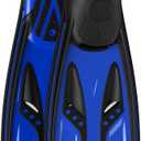 Greatever Snorkel Fins with Full Foot Pocket Durable Long Diving Fins Professional Snorkel Gear for Snorkeling Diving Freediving Adults Men Women (Large, Blue)