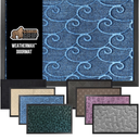 GORILLA GRIP 100% Waterproof All-Season WeatherMax Doormat, 47x35, Durable Natural Rubber, Stain and Fade Resistant, Low Profile, Indoor Outdoor Doormats, Easy Clean Patio Entry Mat, Ocean Blue Waves