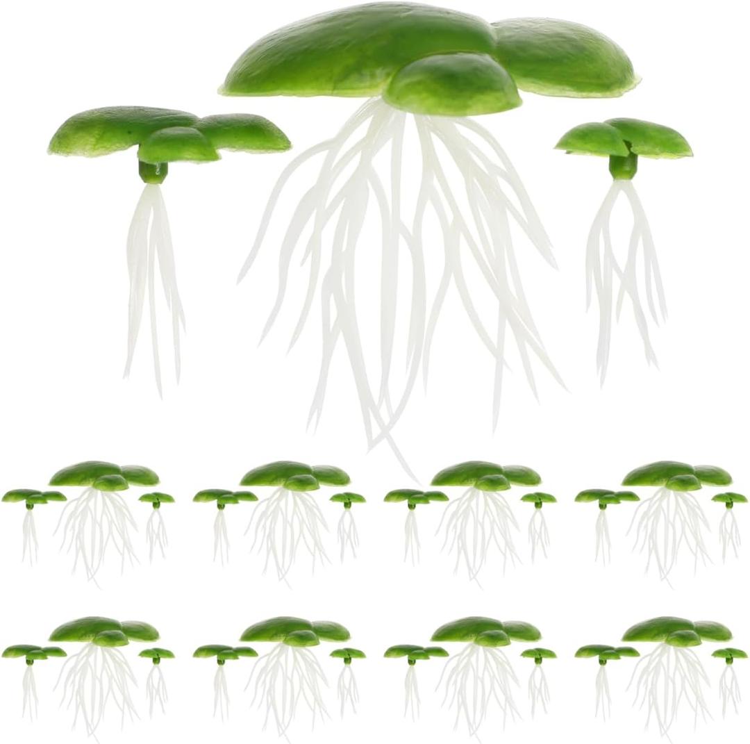 balacoo 36 Pcs Mini Fake Duckweed, Fish Tank Artificial Floating Duckweed, Plastic Aquarium Floating Plants for Fish Tank Pond Landscape Decor