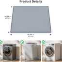 Washing Machine Drain Pan 27''x27'' with 0.78'' Raised Edges,Waterproof Silicone Mat, Leak-Proof Washer Drain Tray for Floor Protection,Washer Dryer,Gray