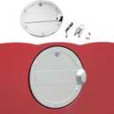 RT-TCZ Fuel Filler Door Locking Gas Tank Cap Cover Accessories for Ford F150 2015-2020 (Chrome)