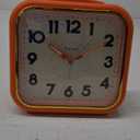 5.5" Large Analog Alarm Clock  Silent Non Ticking  Gentle Wake  Beep Sounds  Increasing Volume  Battery Operated Snooze and Manual Light  Retro Orange