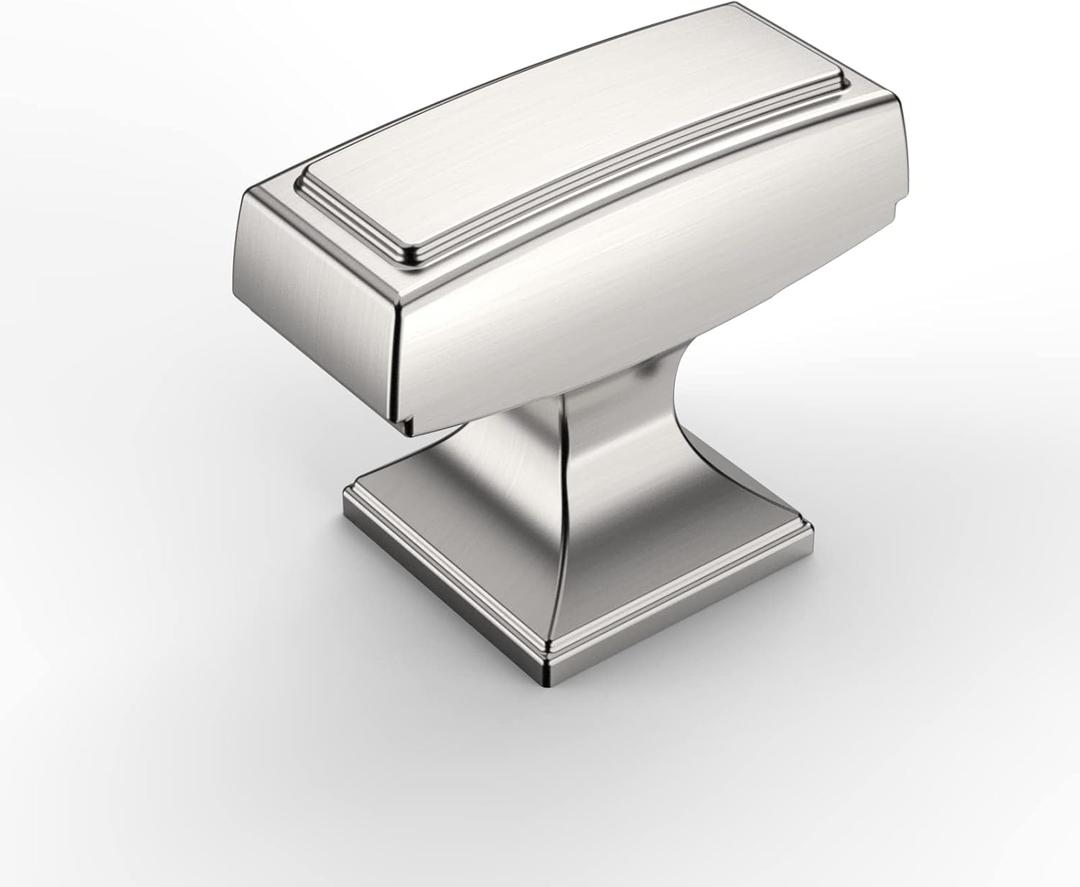 Amerdeco 10 Pack Brushed Satin Nickel Cabinet Knobs 1.4 Inch(35mm) Single Hole Cabinet Handles Dresser Knobs Drawer Knobs and Pulls for Bathroom Cabinets ZH0010