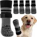 Kuoser Dog Socks for Hardwood Floors Anti Slip, Grippy Socks for Dogs to Prevent Licking Paws, Comfy Booties Dog Anti Scratch Socks Pet Protectors for Jnjured Paw, 4 Pack-XL