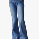 EMMIOL Women Bootcut Jeans Flare Jeans Mid-High Waisted Stretchy Jeans Trendy 90s Denim Pants, L